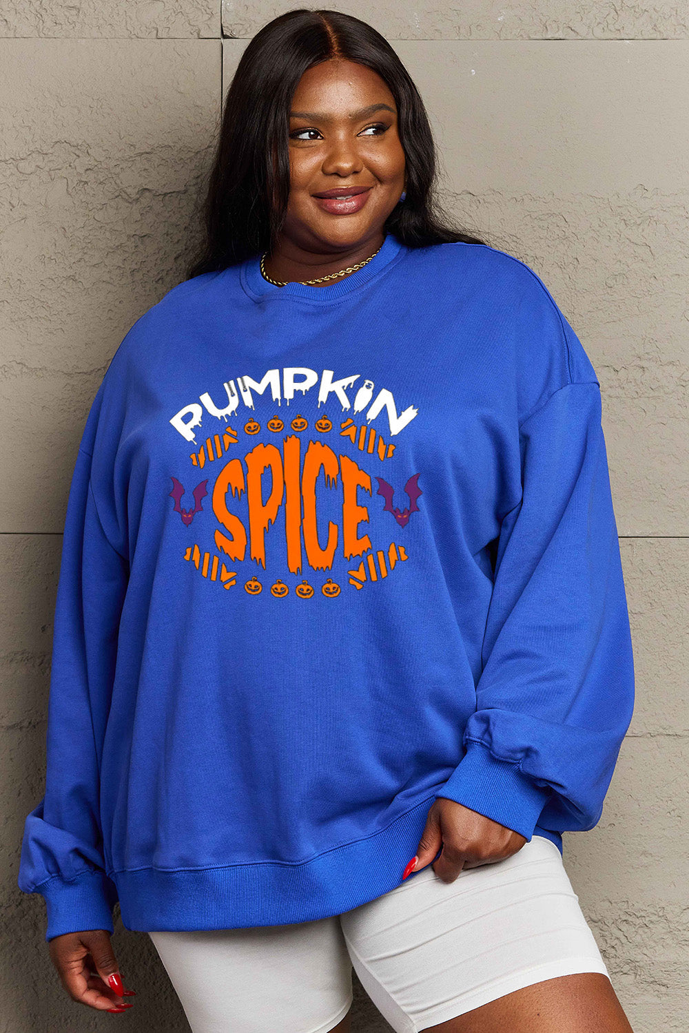 Simply Love Full Size PUMPKIN SPICE Graphic Sweatshirt Trendsi