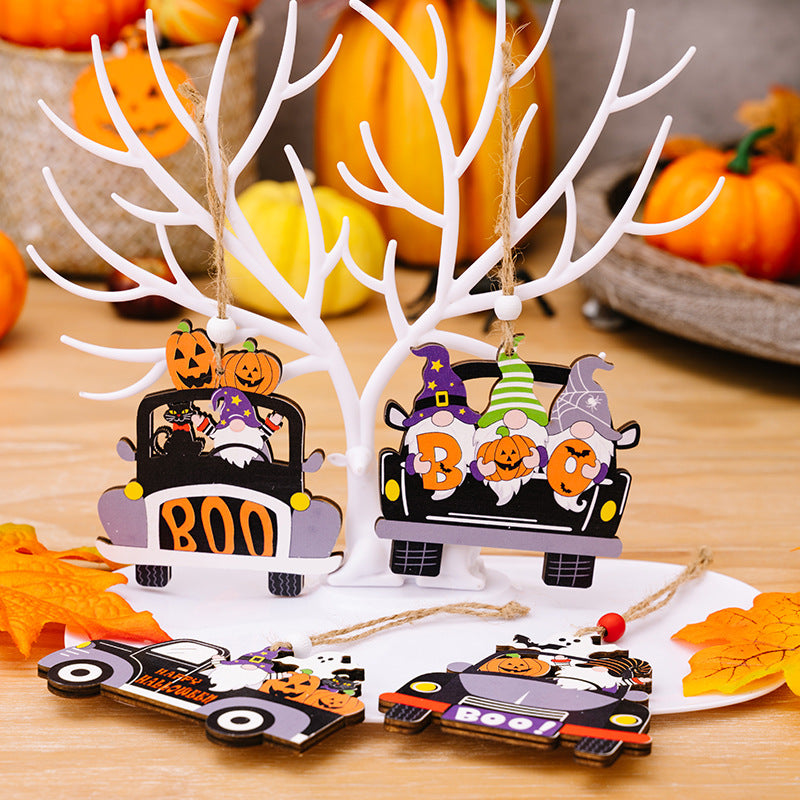 4-Piece Halloween Element Car-Shape Hanging Widgets Trendsi