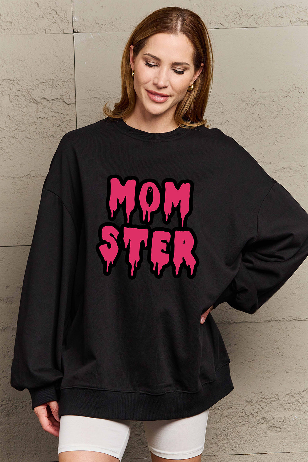 Simply Love Full Size MOM STER Graphic Sweatshirt Trendsi