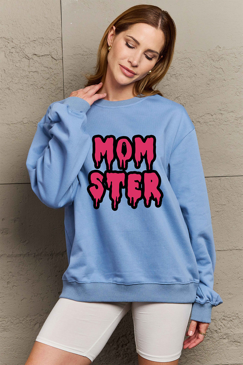 Simply Love Full Size MOM STER Graphic Sweatshirt Trendsi