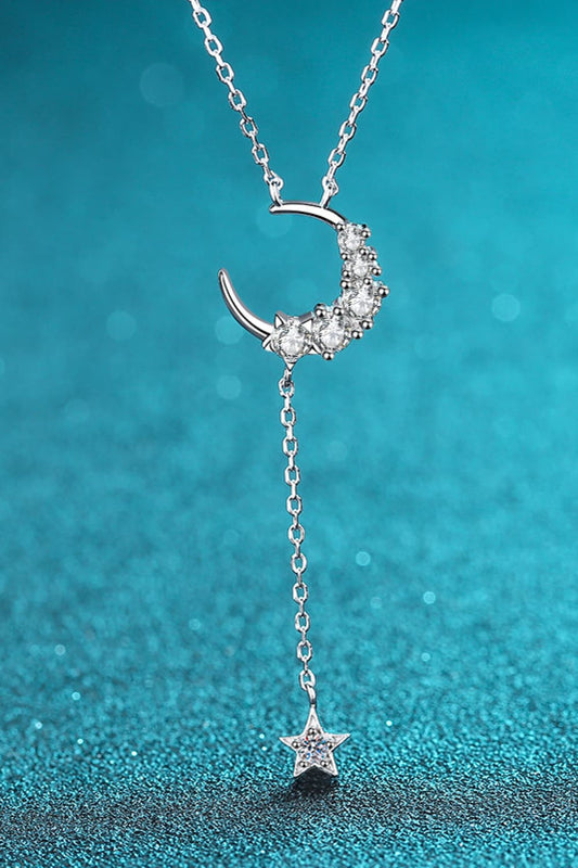 Star & Moon Moissanite Necklace Trendsi