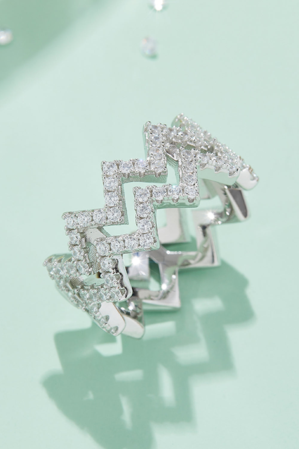 Moissanite Zigzag Stacking Rings Trendsi