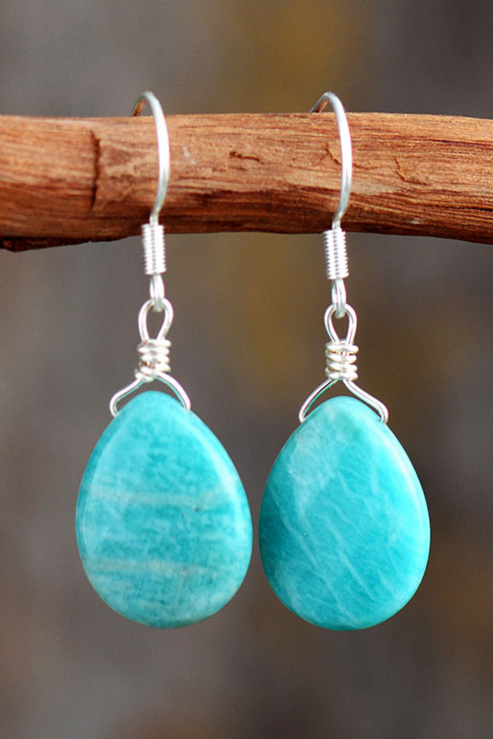 Handmade Natural Stone Teardrop Earrings Trendsi