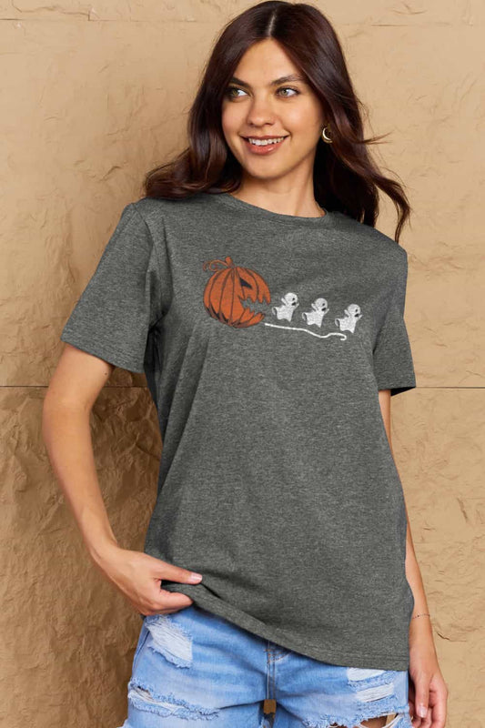 Simply Love Full Size Jack-O'-Lantern Graphic Cotton T-Shirt Trendsi