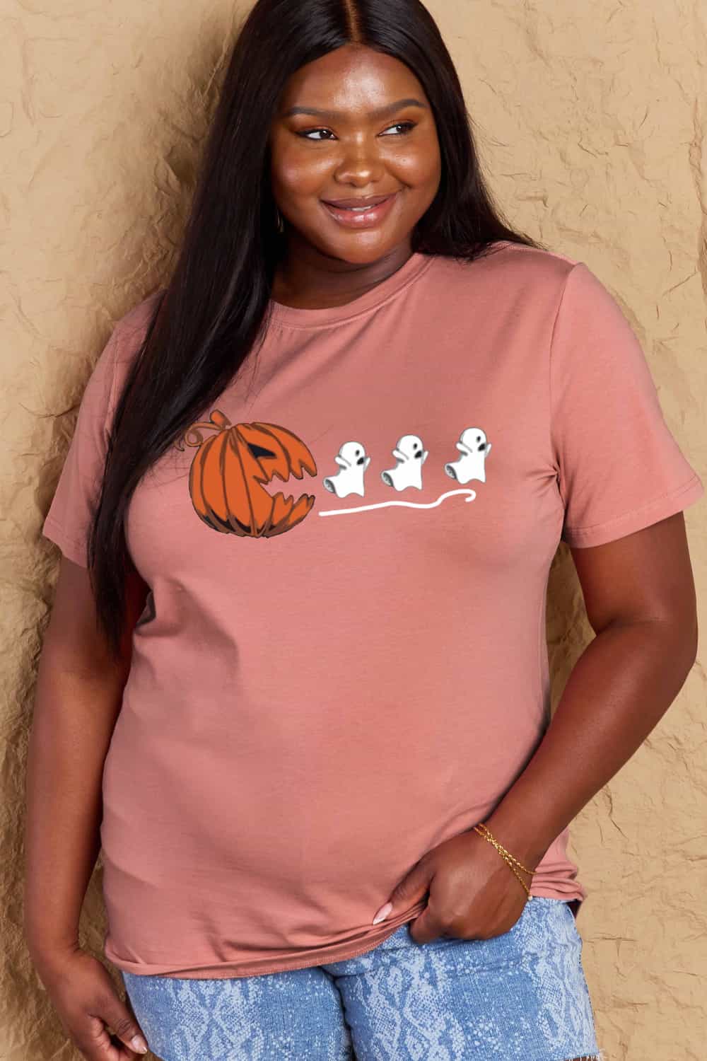 Simply Love Full Size Jack-O'-Lantern Graphic Cotton T-Shirt Trendsi