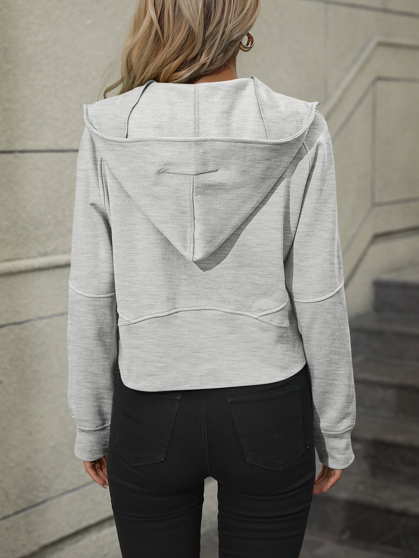 Zip-Up Raglan Sleeve Hoodie with Pocket Trendsi