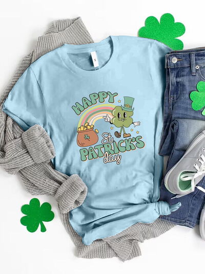HAPPY ST PATRICK'S DAY Round Neck T-Shirt Trendsi