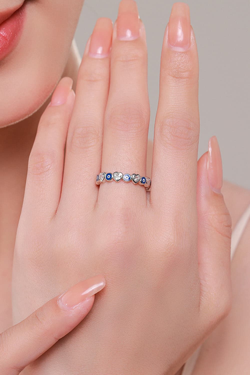 925 Sterling Silver Heart Shape Zircon Ring Trendsi