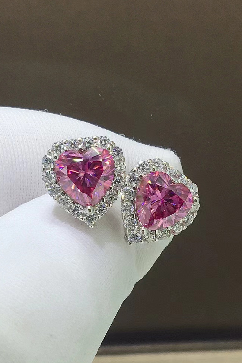 2 Carat Moissanite Heart-Shaped Earrings Trendsi