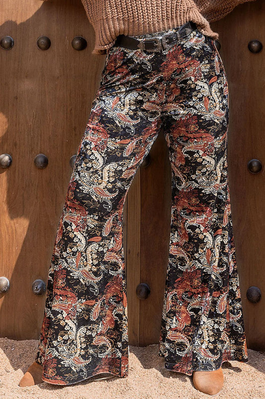 Plus Size Printed Wide Leg Long Pants Trendsi