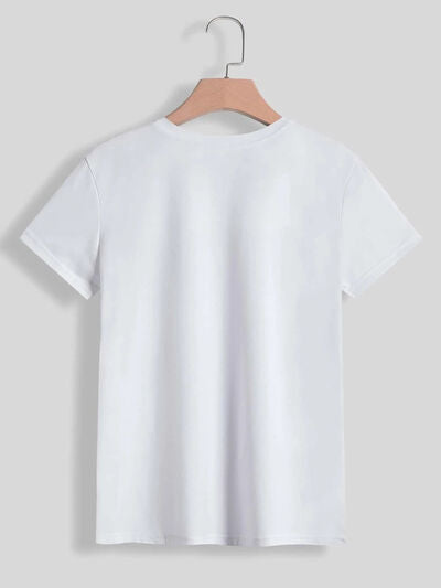 Lucky Clover Sequin Round Neck T-Shirt Trendsi