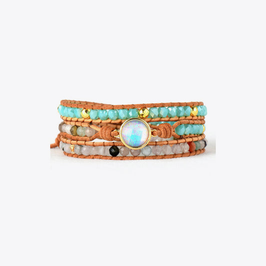 Opal Beaded Layered Bracelet Trendsi