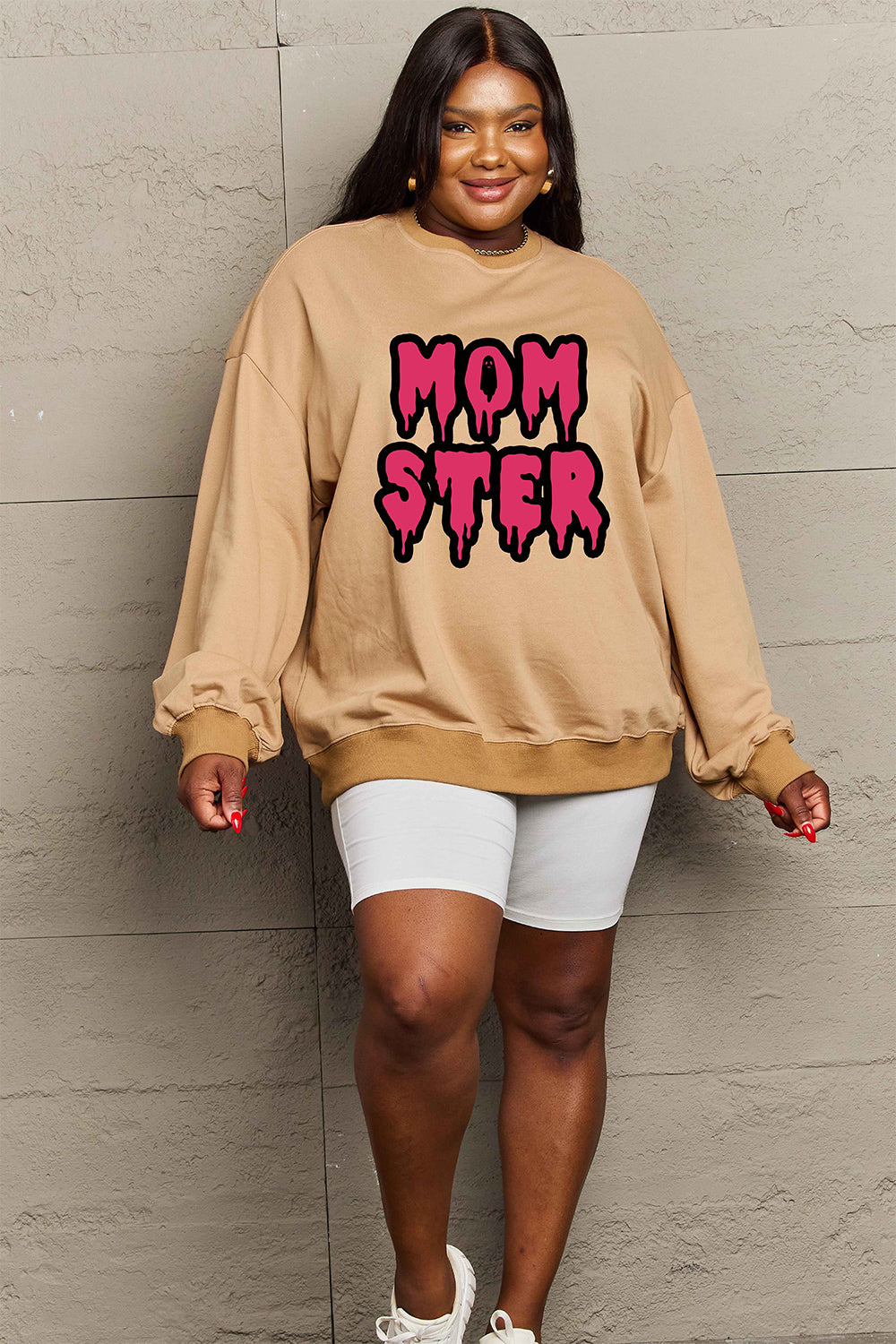 Simply Love Full Size MOM STER Graphic Sweatshirt Trendsi