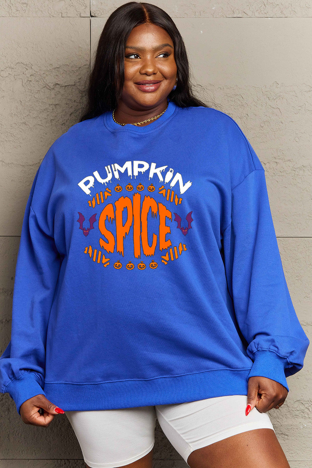 Simply Love Full Size PUMPKIN SPICE Graphic Sweatshirt Trendsi
