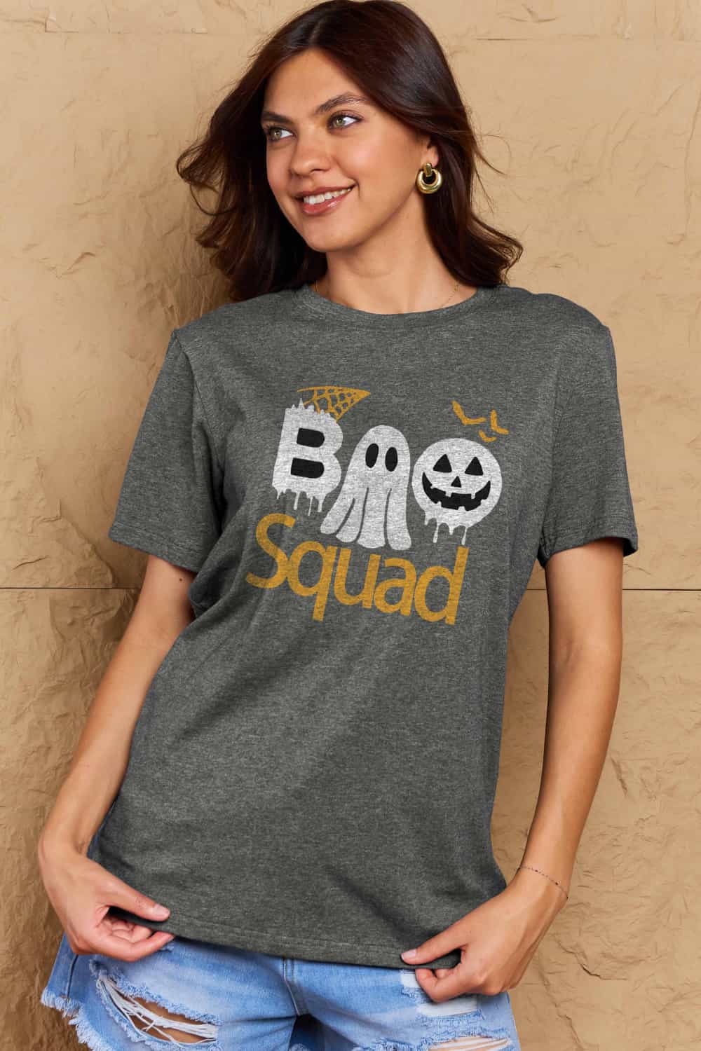 Simply Love Full Size BOO SQUAD Graphic Cotton T-Shirt Trendsi