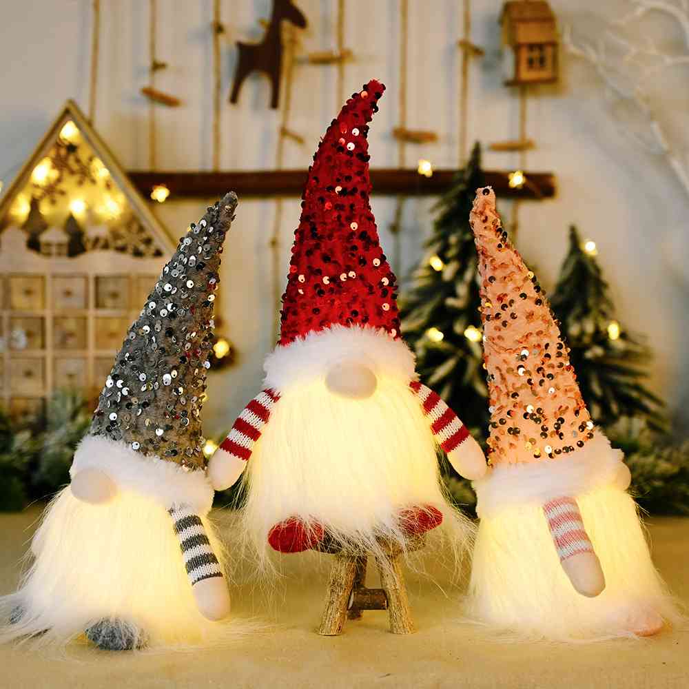 Sequin Light-Up Faceless Gnome Trendsi