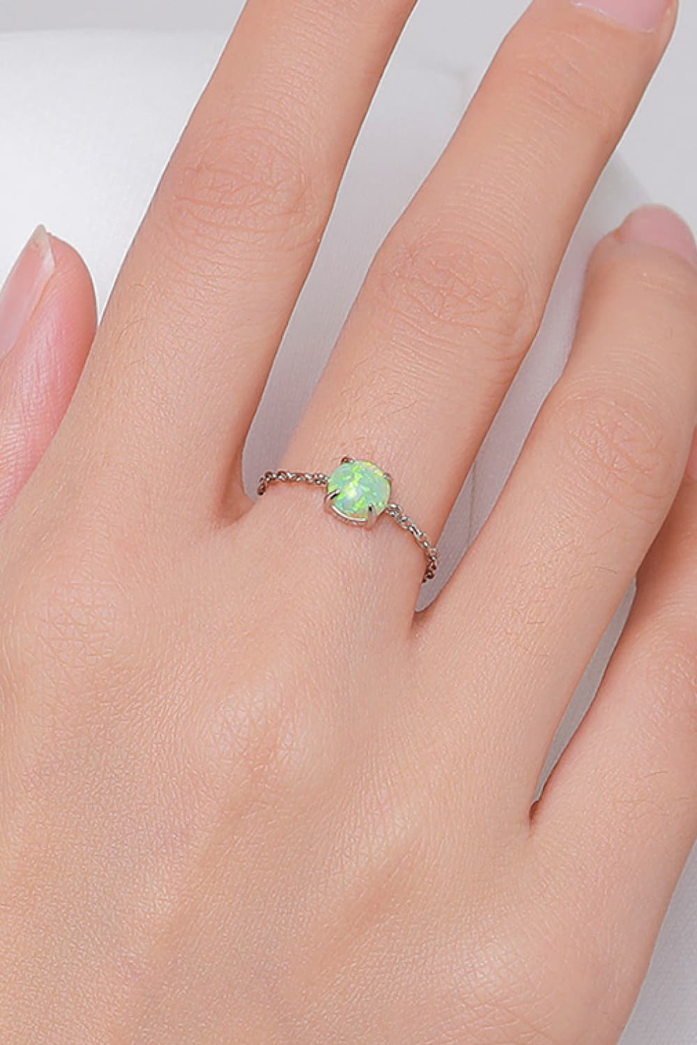 925 Sterling Silver Opal Ring Trendsi