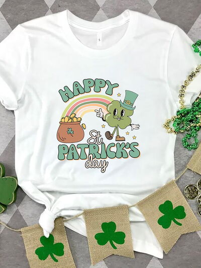 HAPPY ST PATRICK'S DAY Round Neck T-Shirt Trendsi