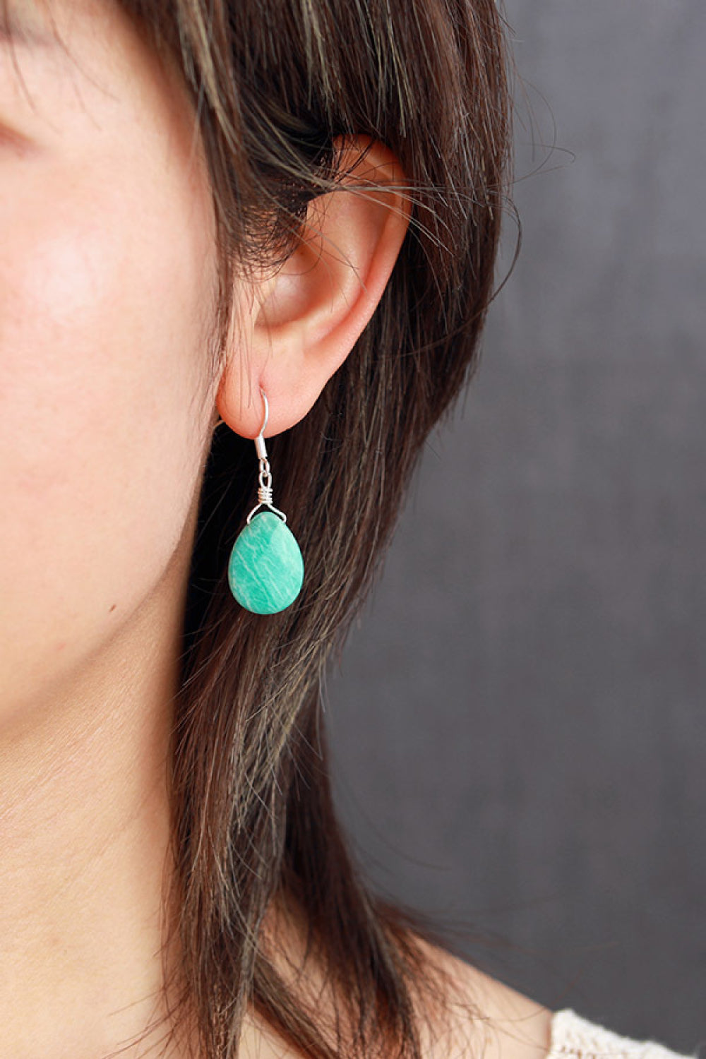 Handmade Natural Stone Teardrop Earrings Trendsi