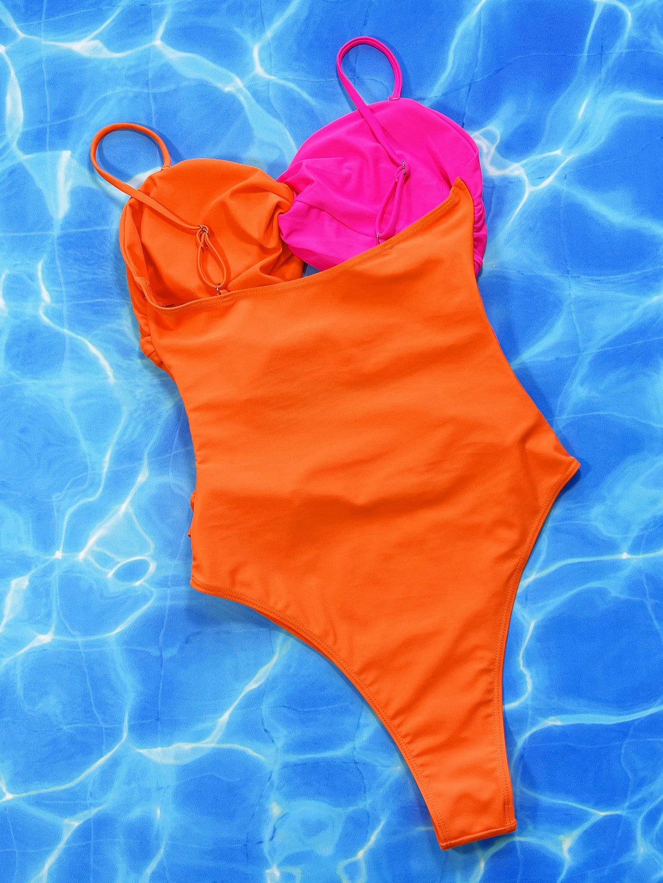 Two-Tone Twisted Cutout One-Piece Swimsuit Trendsi