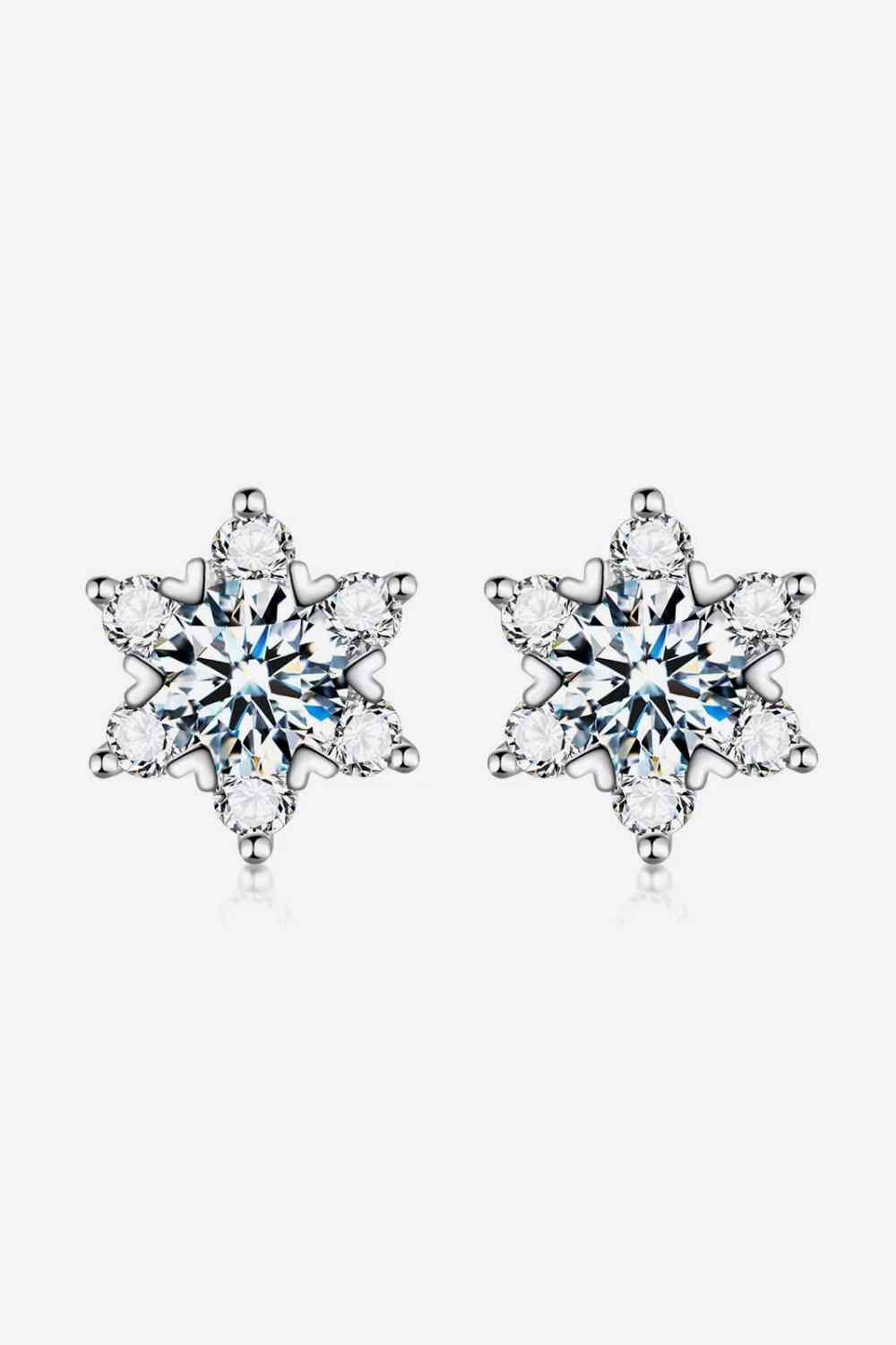 2 Carat Moissanite Floral Stud Earrings Trendsi