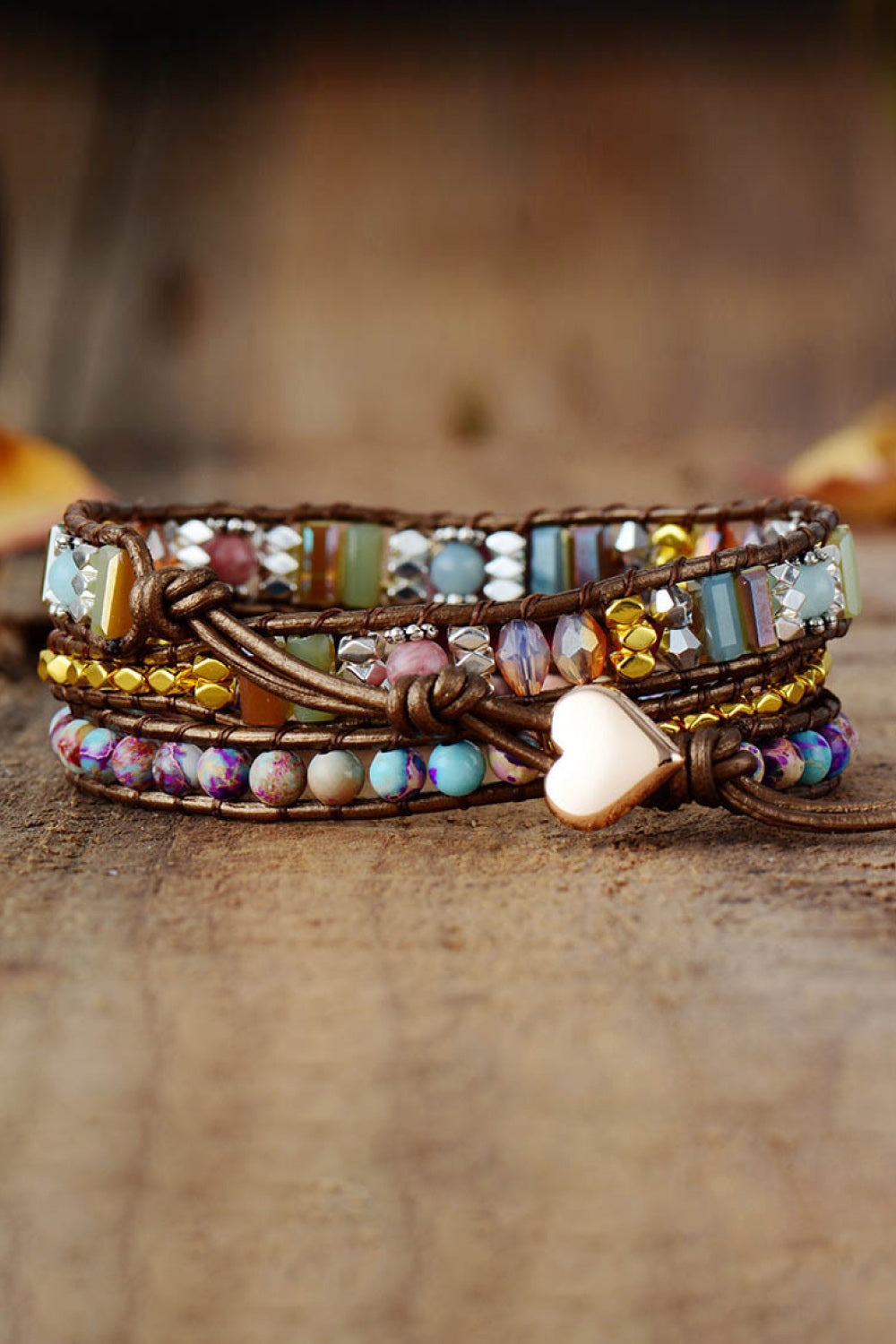 Handmade Crystal Beaded Natural Stone Bracelet Trendsi