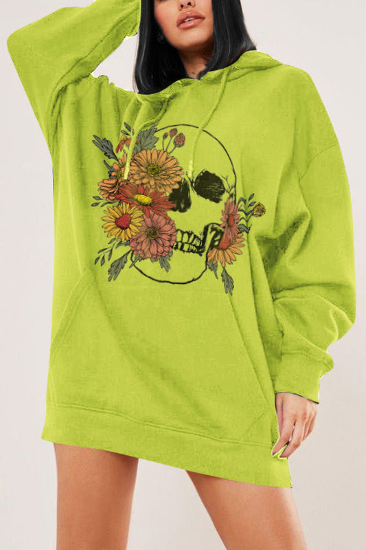 Simply Love Simply Love Full Size Floral Skull Graphic Hoodie Trendsi