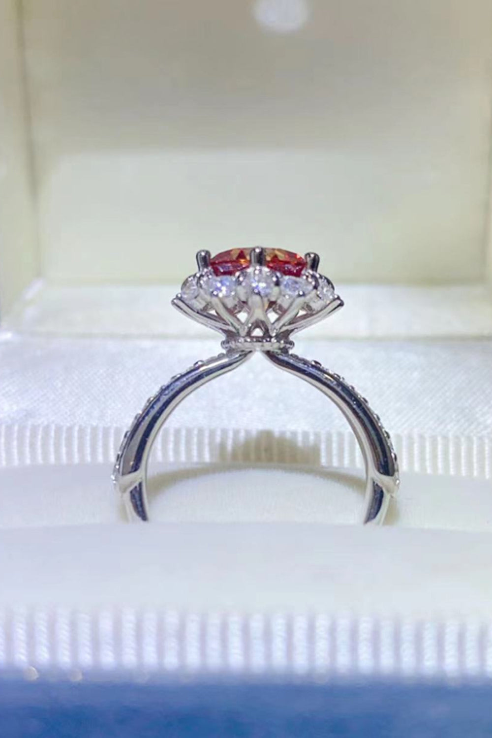 2 Carat Moissanite 925 Sterling Silver Halo Ring Trendsi