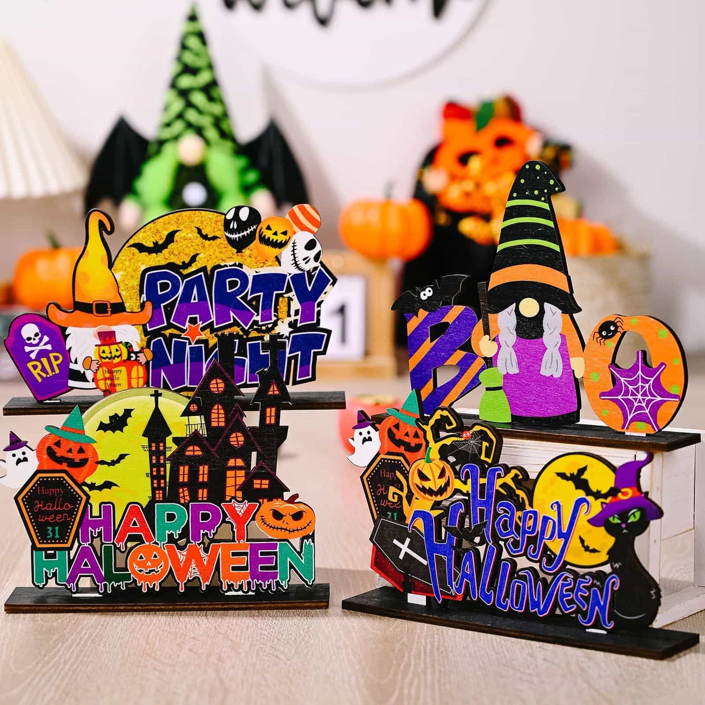 Assorted 2-Piece Halloween Element Ornaments Trendsi