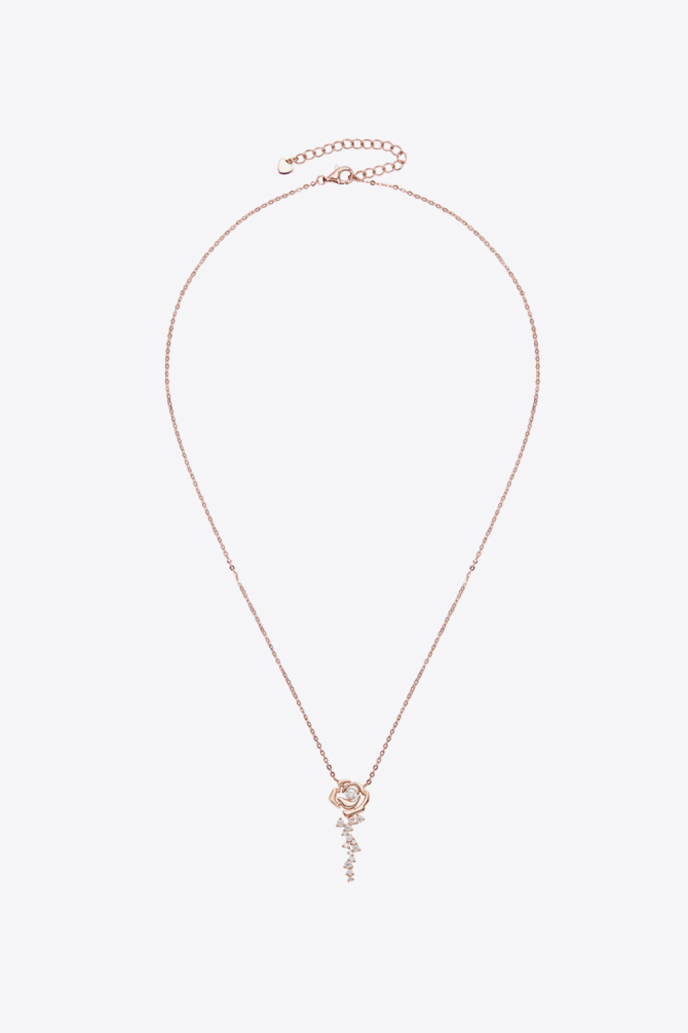 925 Sterling Silver 18K Rose Gold-Plated Pendant Necklace Trendsi