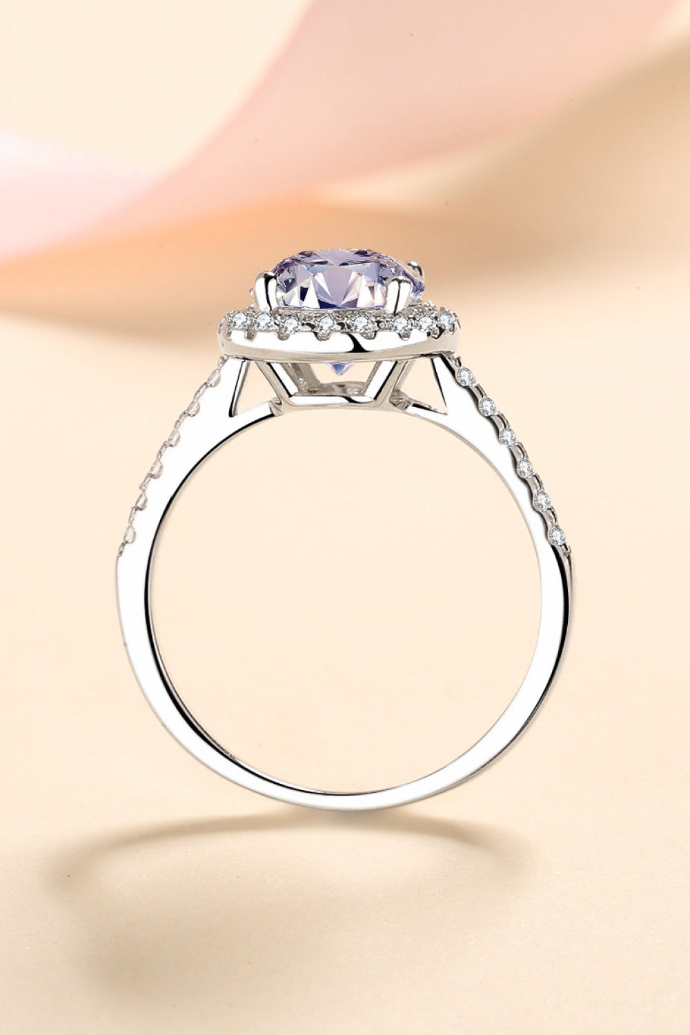 2 Carat Moissanite 925 Sterling Silver Halo Ring Trendsi