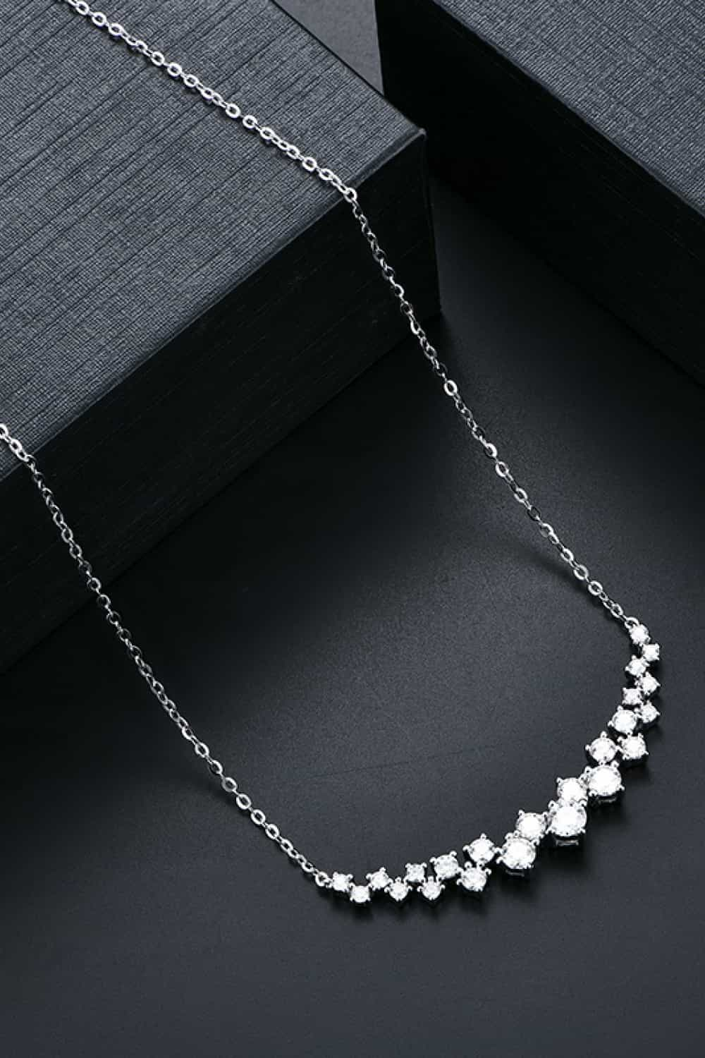 1.64 Carat Moissanite 925 Sterling Silver Necklace Trendsi