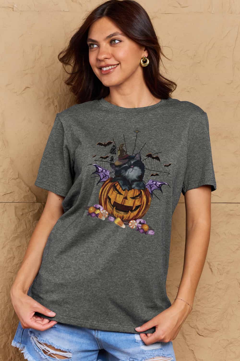 Simply Love Full Size Jack-O'-Lantern Graphic T-Shirt Trendsi
