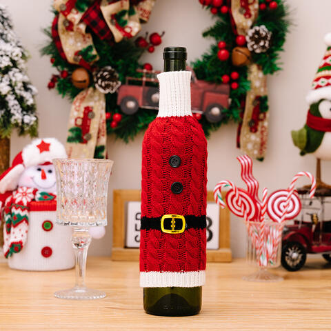 2-Piece Cable-Knit Wine Bottle Covers Trendsi