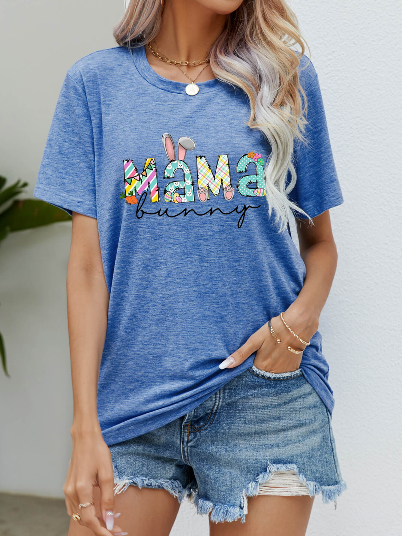 MAMA BUNNY Easter Graphic Tee Trendsi