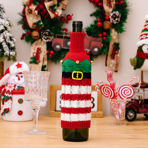 2-Piece Cable-Knit Wine Bottle Covers Trendsi