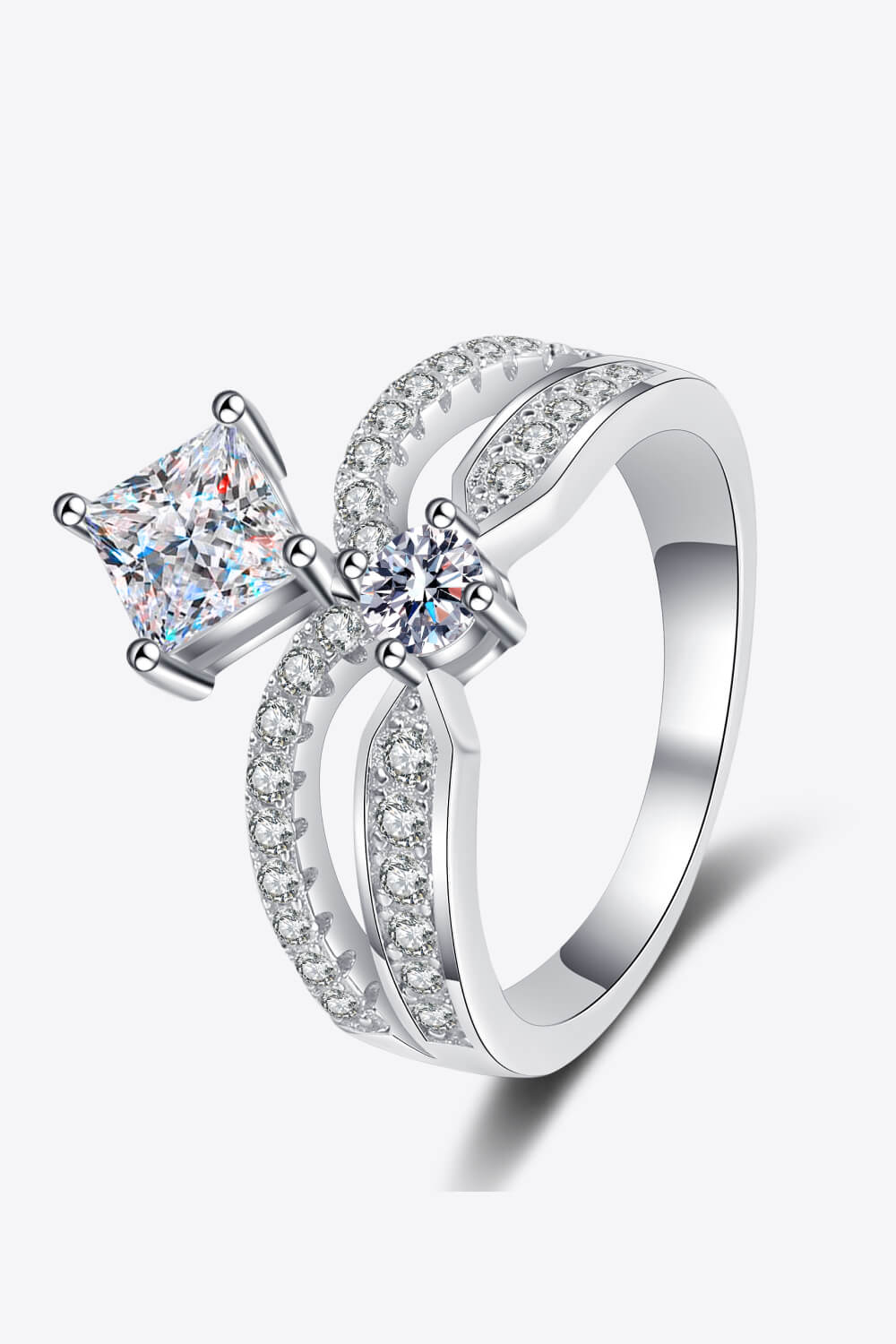 925 Sterling Silver Moissanite Crown Ring Trendsi