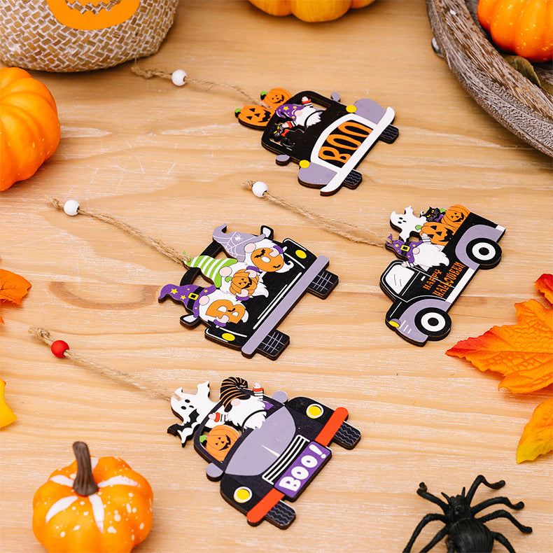 4-Piece Halloween Element Car-Shape Hanging Widgets Trendsi