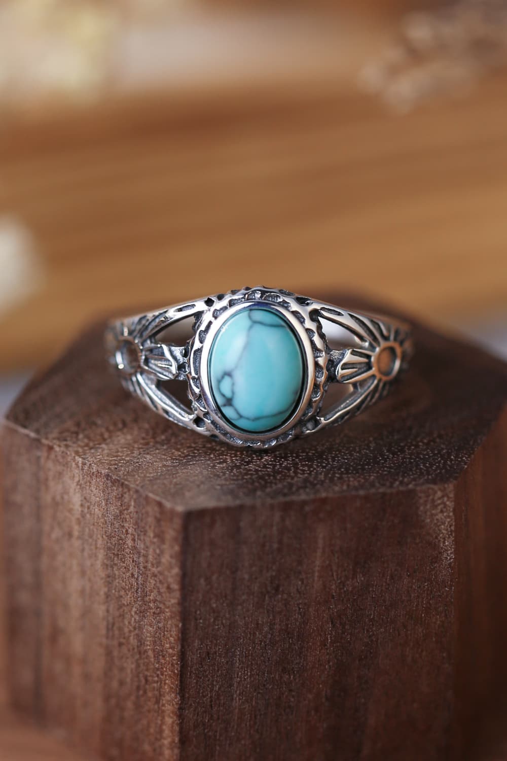 Turquoise 925 Sterling Silver Ring Trendsi