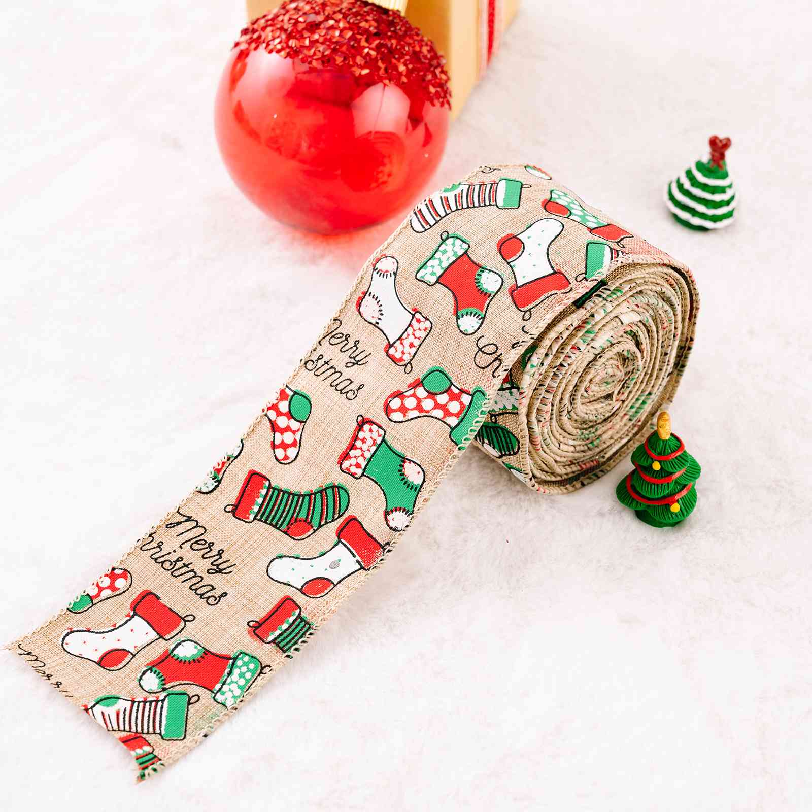Christmas Polyester Ribbon Trendsi