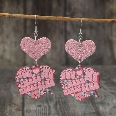 Heart Shape Wooden Earrings Trendsi