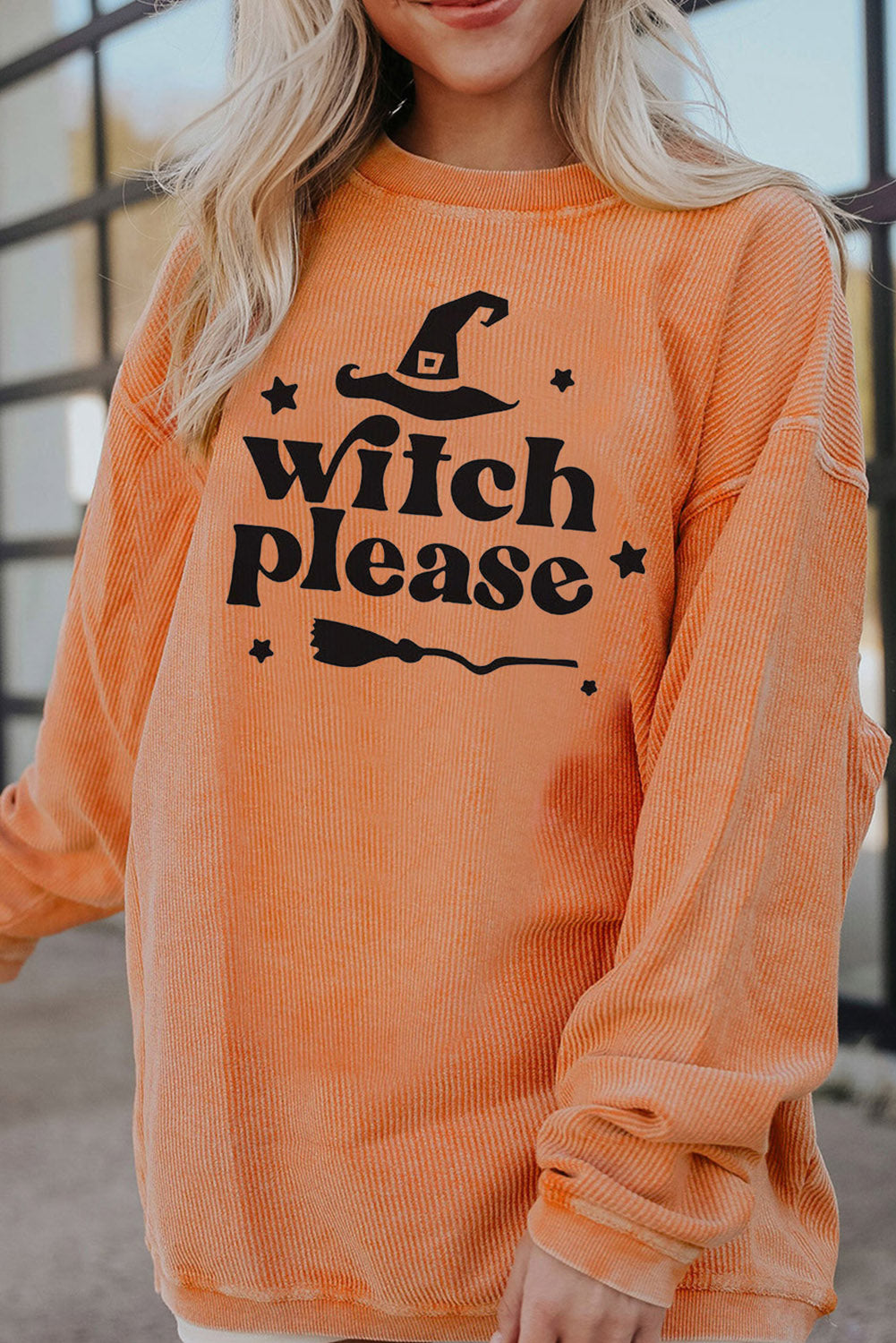 WITCH PLEASE Graphic Dropped Shoulder Sweatshirt Trendsi