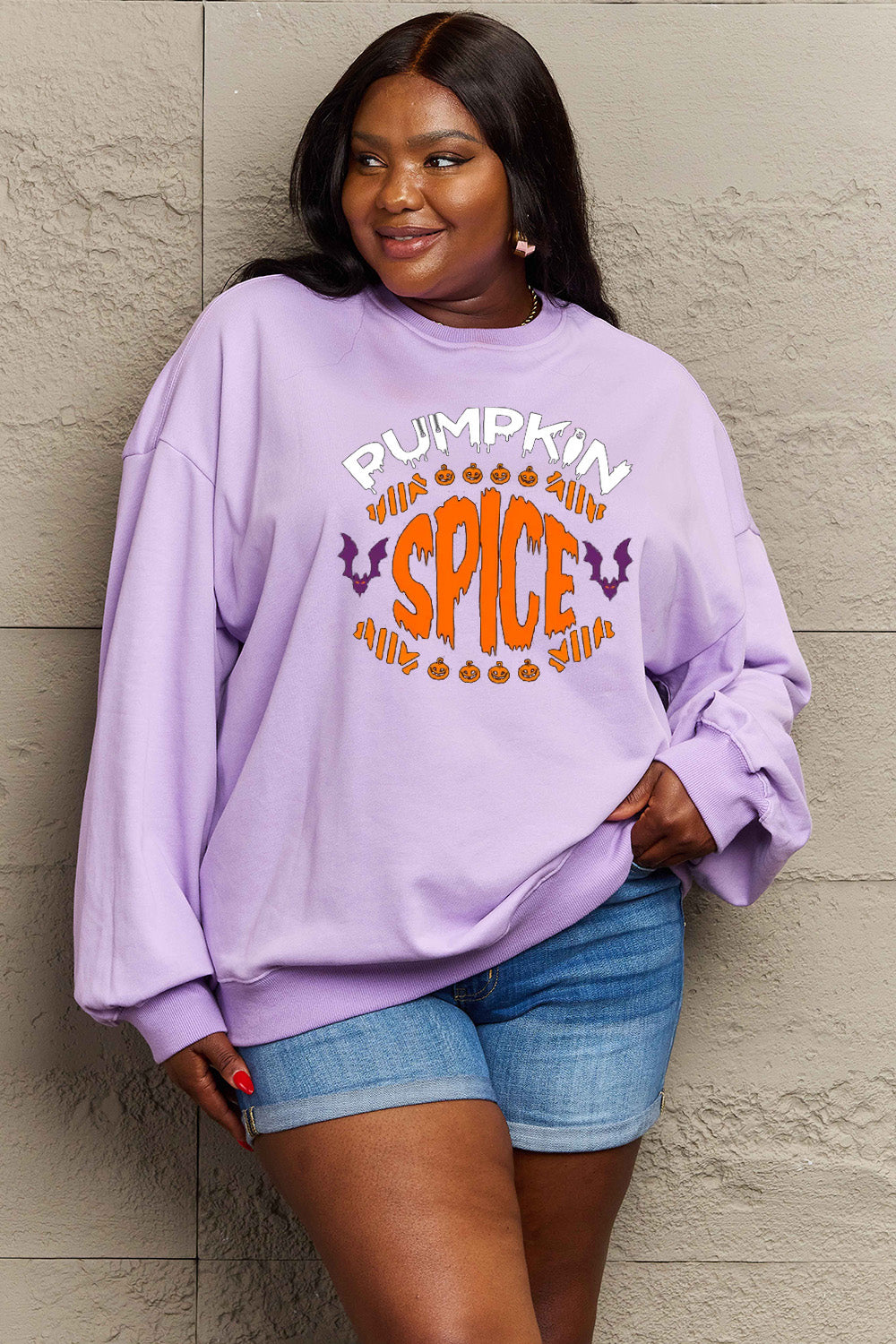 Simply Love Full Size PUMPKIN SPICE Graphic Sweatshirt Trendsi