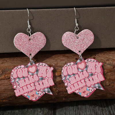 Heart Shape Wooden Earrings Trendsi