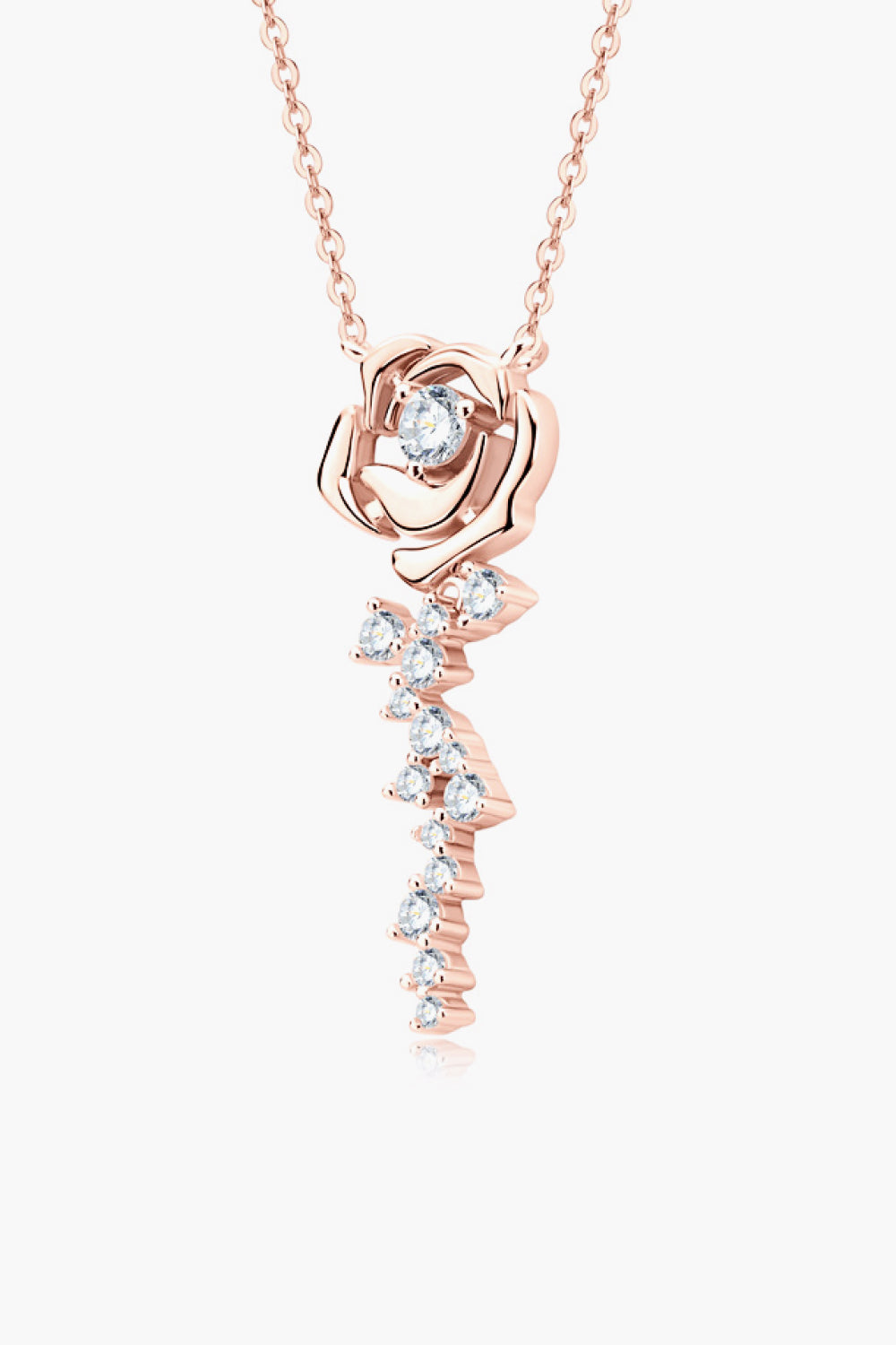 925 Sterling Silver 18K Rose Gold-Plated Pendant Necklace Trendsi