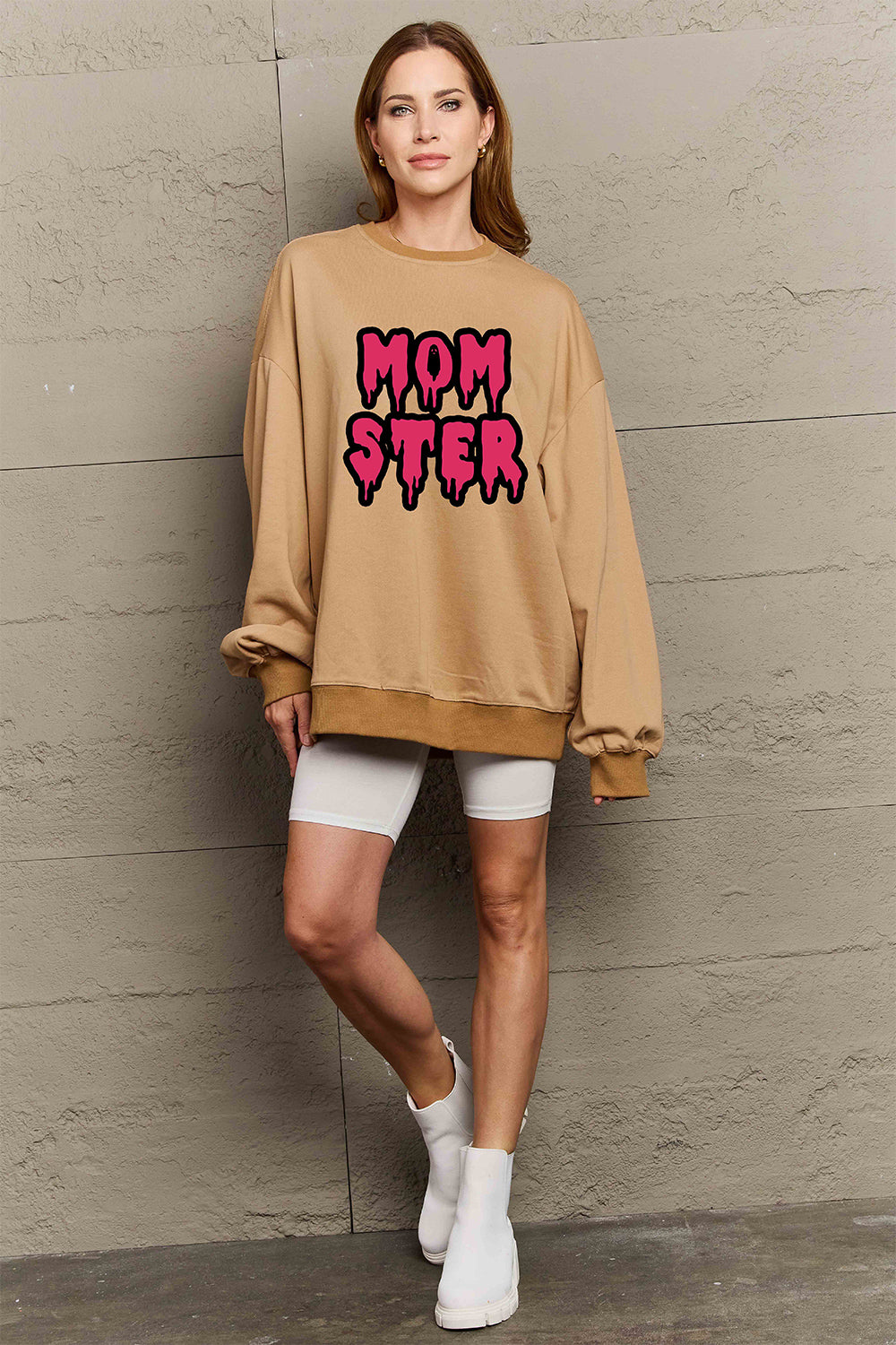 Simply Love Full Size MOM STER Graphic Sweatshirt Trendsi