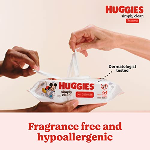 Huggies Simply Clean Fragrance-Free Baby Wipes, 64 Count (Pack of 11) (704 Wipes Total) HUGGIES