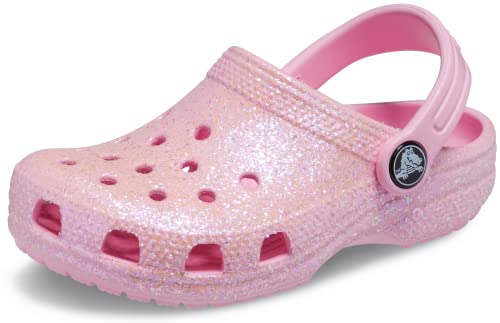 Crocs Classic Glitter Clogs, Flamingo, 3 US Unisex Little Kid Crocs
