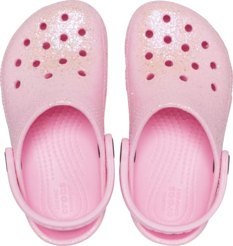 Crocs Classic Glitter Clogs, Flamingo, 3 US Unisex Little Kid Crocs