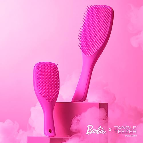 Tangle Teezer x Barbie The Mini Ultimate Detangling Brush, Dry and Wet Hair Brush Detangler for Traveling and Small Hands, Totally Pink TANGLE TEEZER